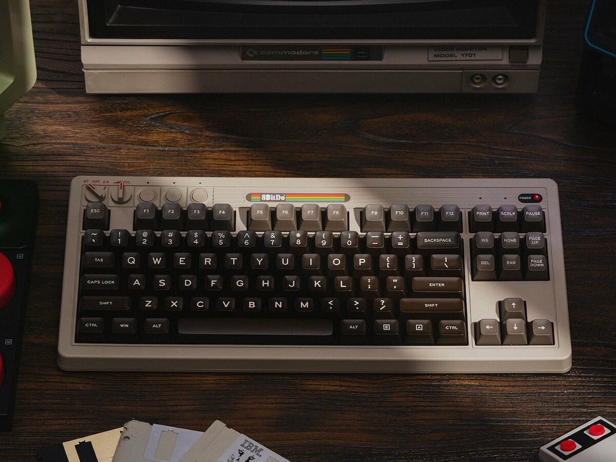 8BitDo Retro Mechanical Keyboard – C64 Edition has programmable keys & intuitive controls
