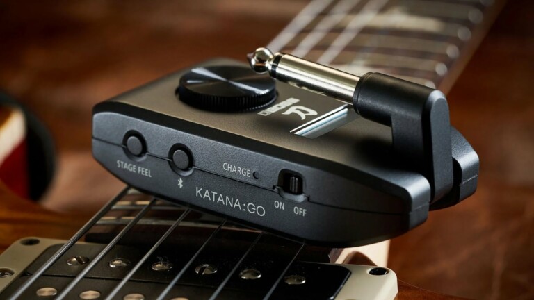 Boss Katana:Go mini guitar headphone amp is pocket-sized and includes 10 amp types