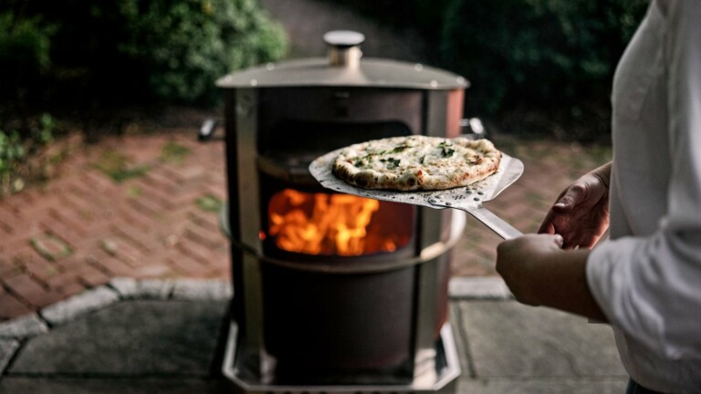 Breeo Live-Fire Pizza Oven works over fire pits, giving you an authentic pie outdoors