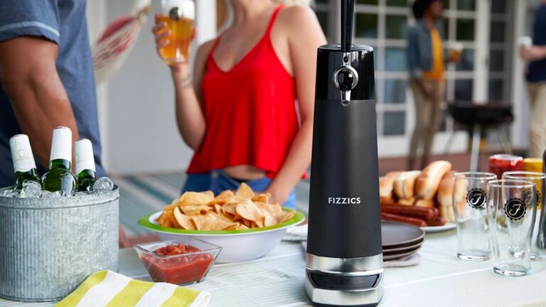 Fizzics DraftPour draft beer system gives you a creamy nitro-style glass of beer