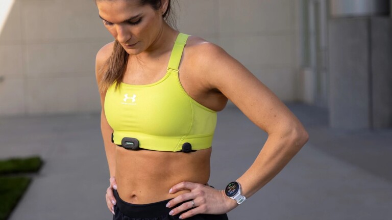 Garmin HRM-Fit heart rate monitor for women is designed to clip directly onto sports bras