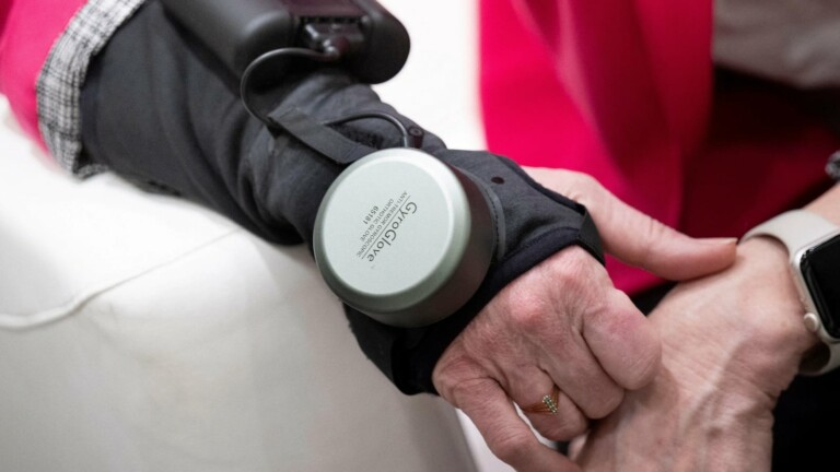 GyroGear GyroGlove advanced hand stabilizer steadies tremors caused by Parkinson’s
