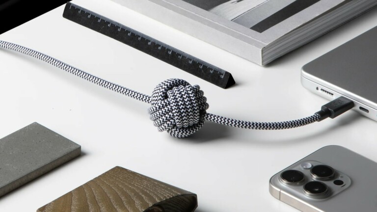 Native Union Anchor Cable 240W recycled charging cord has a stay-in-place weighted anchor
